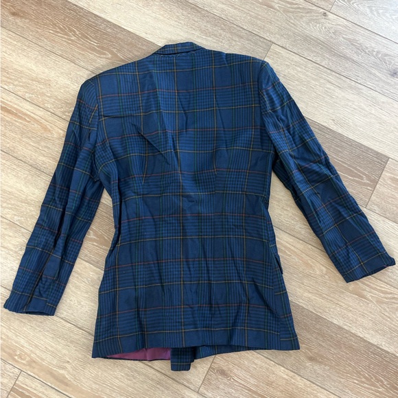 Vintage david N. navy patterned blazer size 12 - Picture 4 of 7